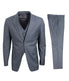  Mens Three Piece Solid Notch Lapel Suit With Matching Vest Mid Grey - Mid Grey - Bonton