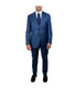  Mens Three Piece Sharkskin Notch Lapel Suit With Matching Vest Indigo - Indigo - Bonton