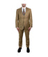  Mens Three Piece Sharkskin Notch Lapel Suit With Matching Vest Light Gold - Light Gold - Bonton