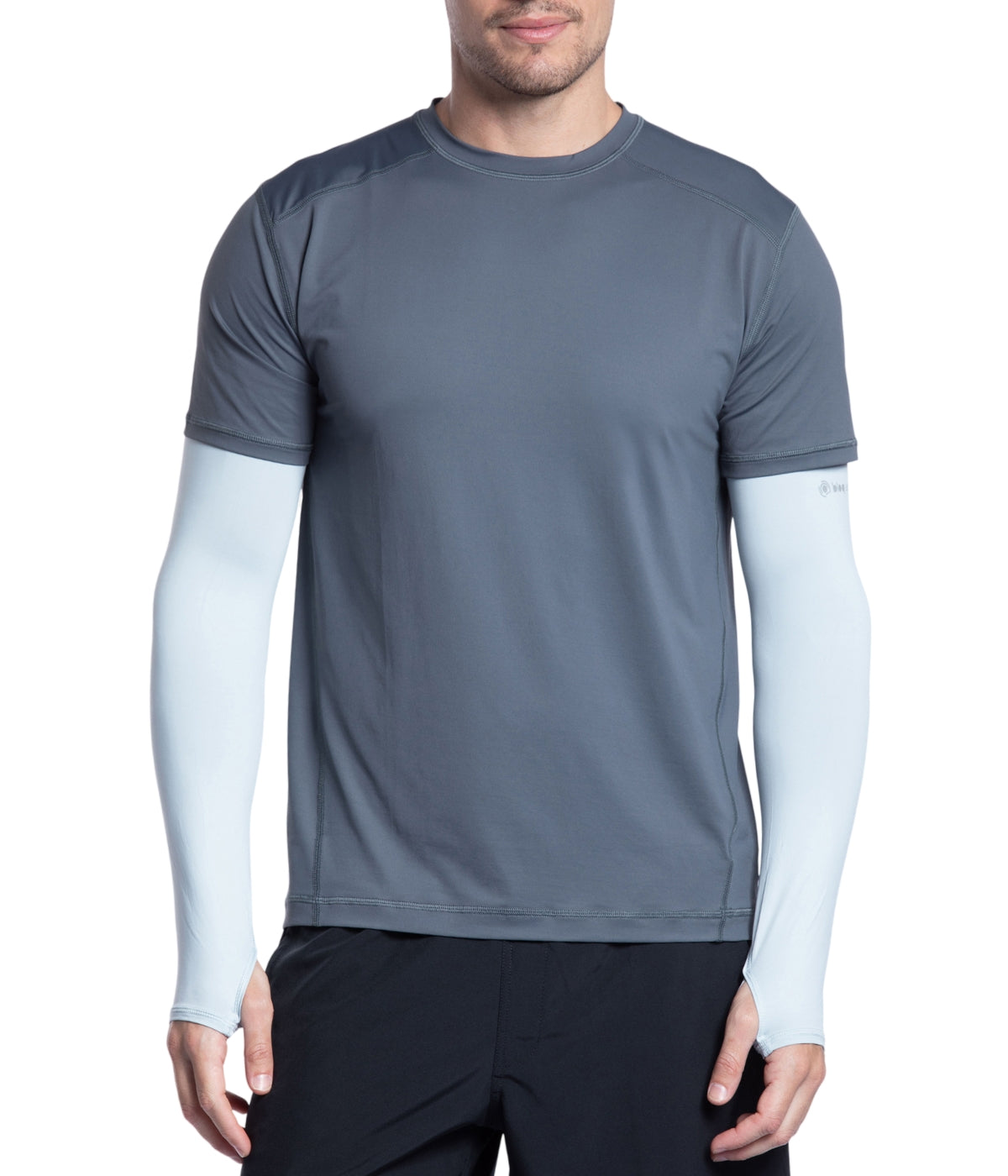  BloqUV BloqUV Men's UPF 50+ Sun Protection Short Sleeve Crew Neck Top - Smoke - Bonton