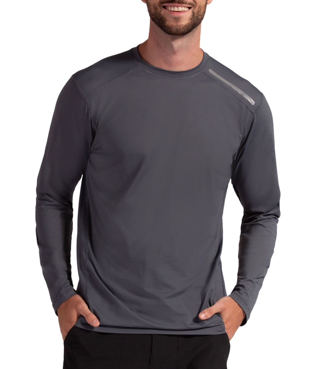  BloqUV BloqUV Men's UPF 50+ Sun Protection Long Sleeve Jet Tee Top - Smoke - Bonton