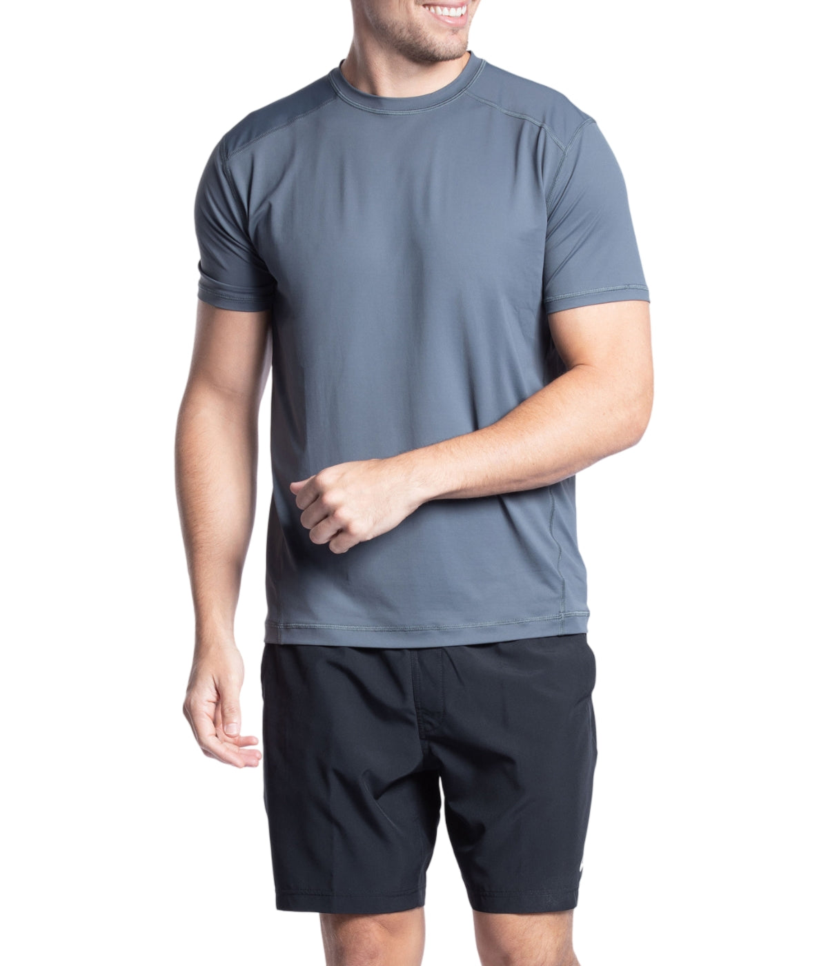  BloqUV BloqUV Men's UPF 50+ Sun Protection Short Sleeve Crew Neck Top - Smoke - Bonton