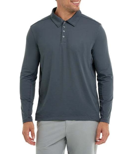 BloqUV Men's UPF 50+ Sun Protection Collared Long Sleeve Polo