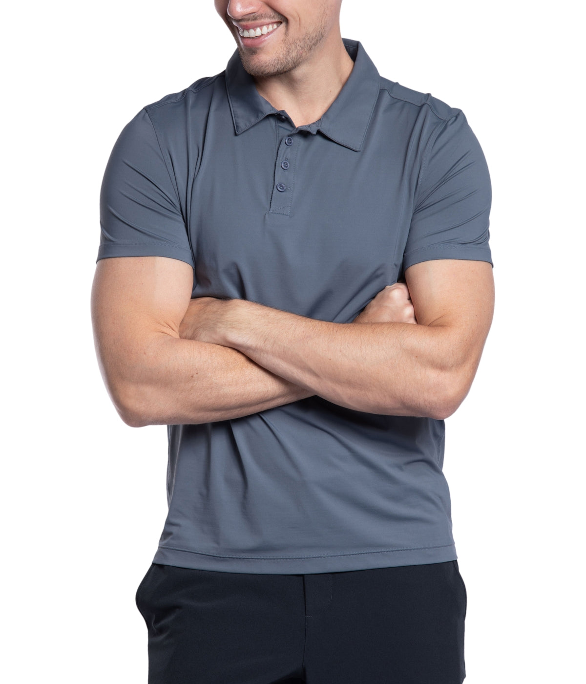  BloqUV BloqUV Men's UPF 50+ Sun Protection Short Sleeve Polo Shirt - Smoke - Bonton