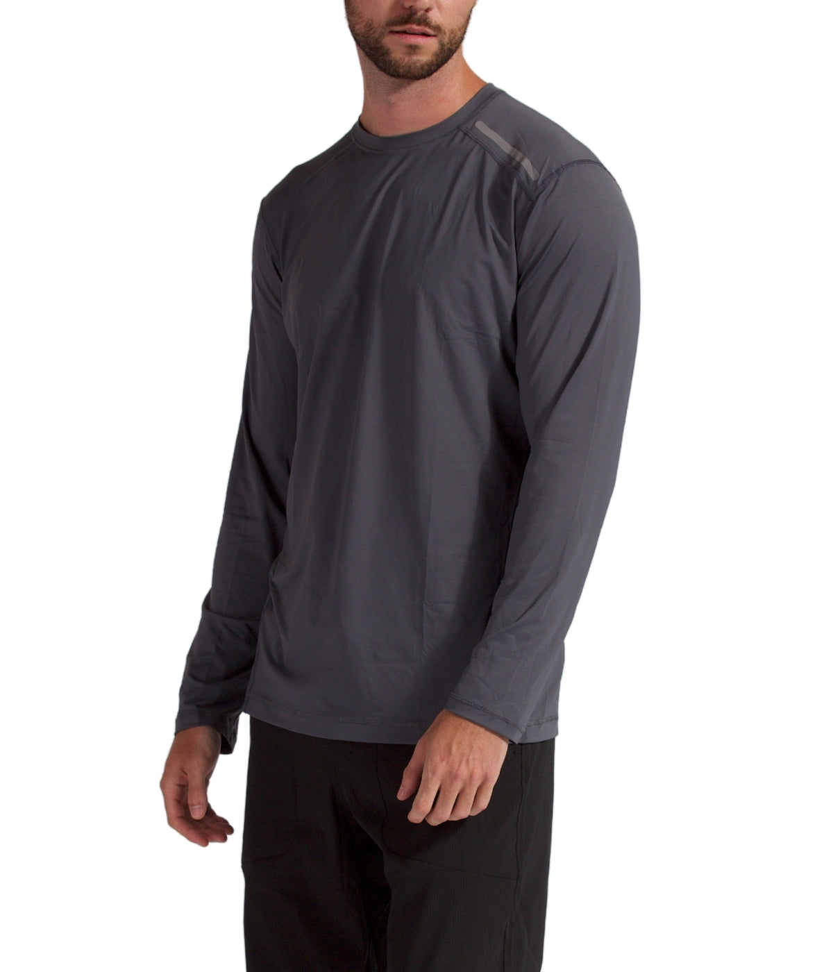  BloqUV BloqUV Men's UPF 50+ Sun Protection Long Sleeve Jet Tee Top - Smoke - Bonton