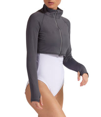 BloqUV Women's UPF 50+ Sun Protection Full Zip Crop Top