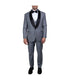  Mens Three Piece Satin Shawl Collar Tuxedo With Matching Vest Mid Grey - Mid Grey - Bonton