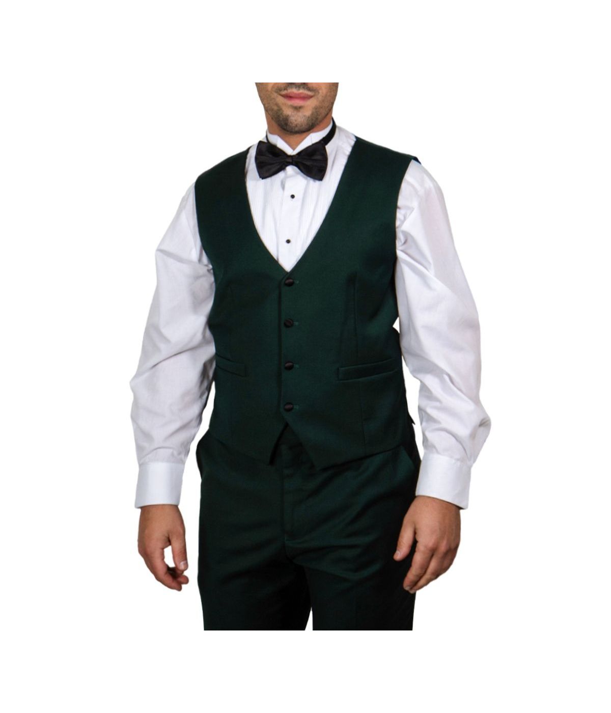  Mens Three Piece Satin Shawl Collar Tuxedo With Matching Vest Green - Green - Bonton