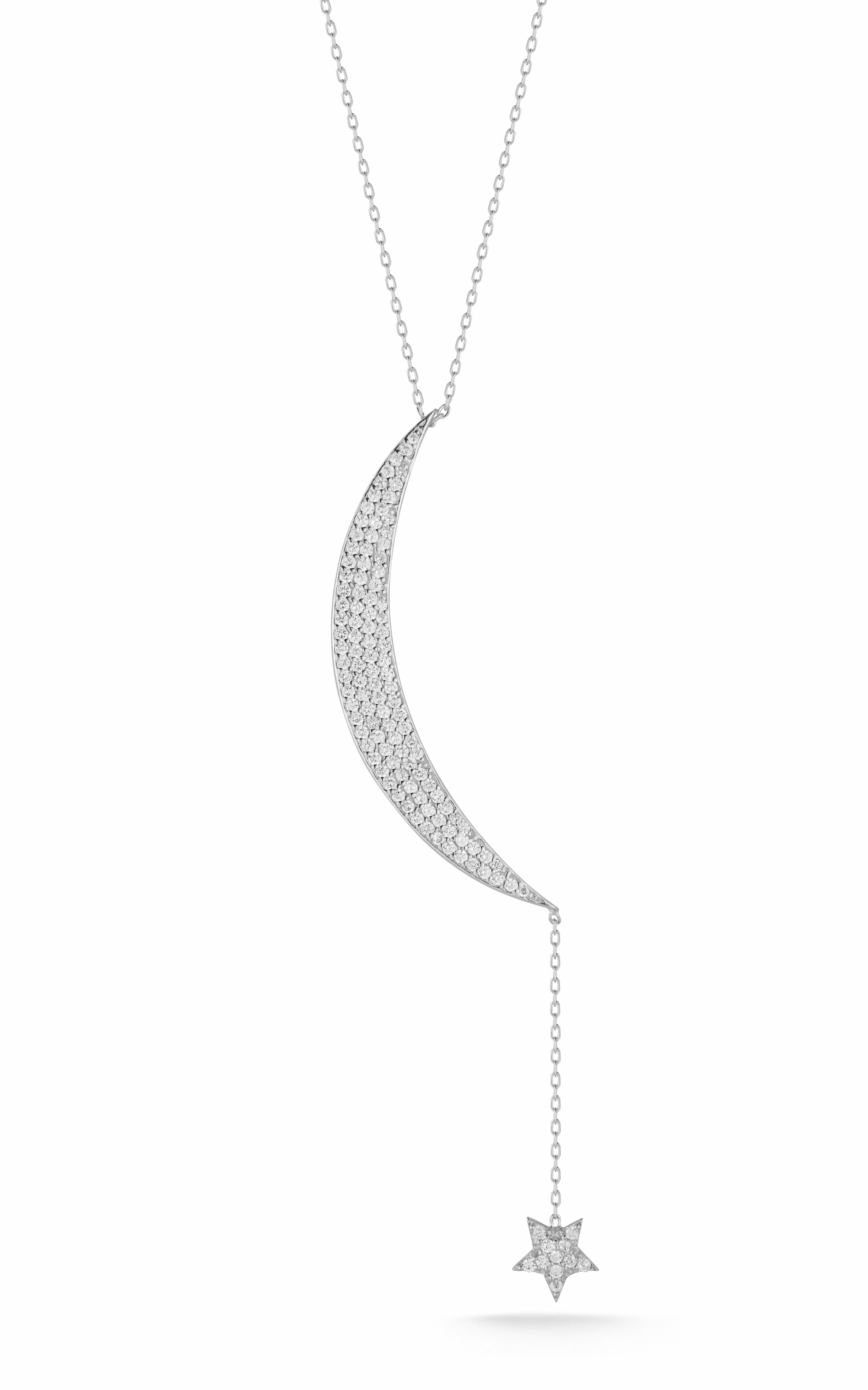  Relativity Moon Necklace - Silver - Bonton