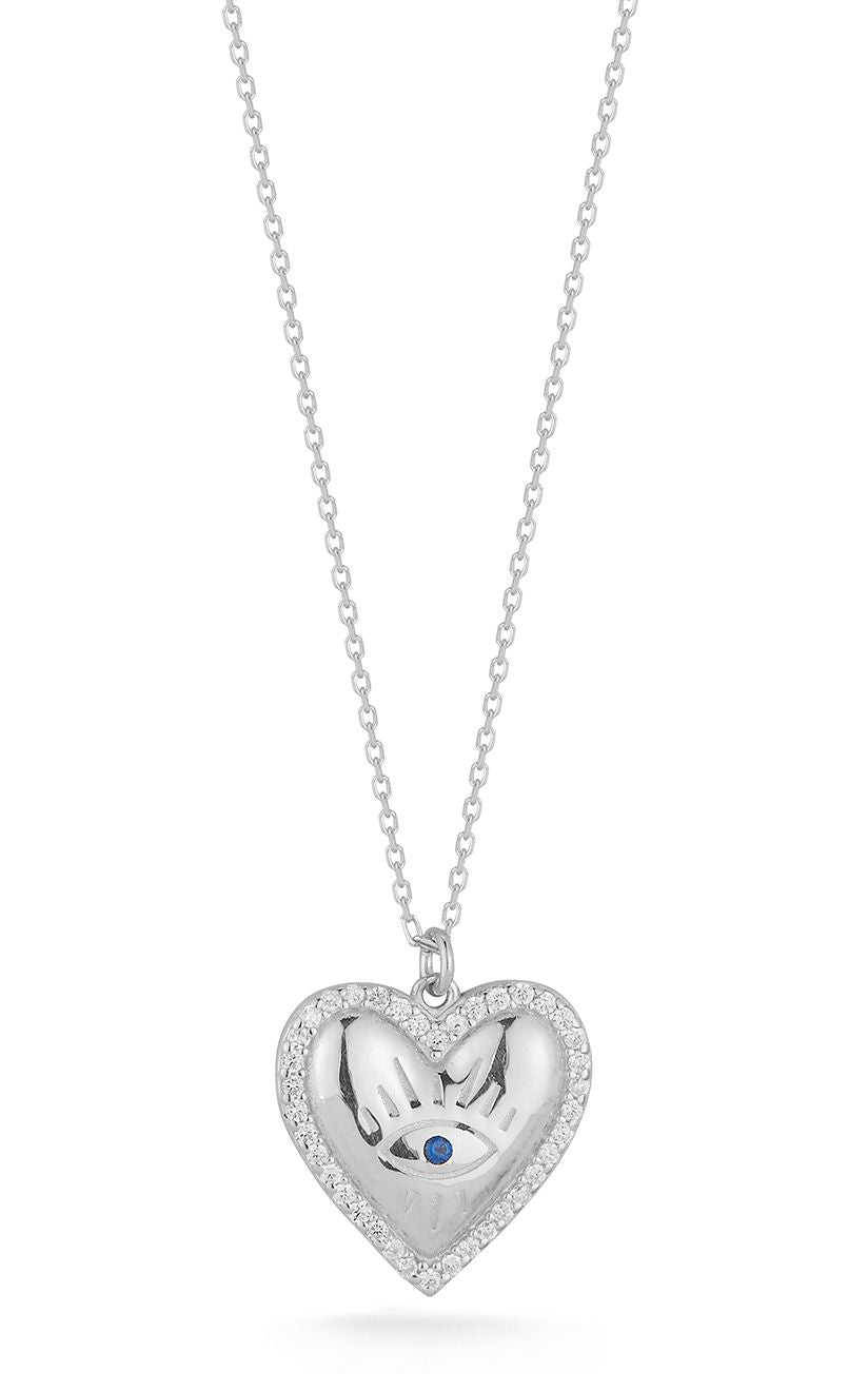  Relativity Heart X Evil Eye Necklace - Gold - Bonton