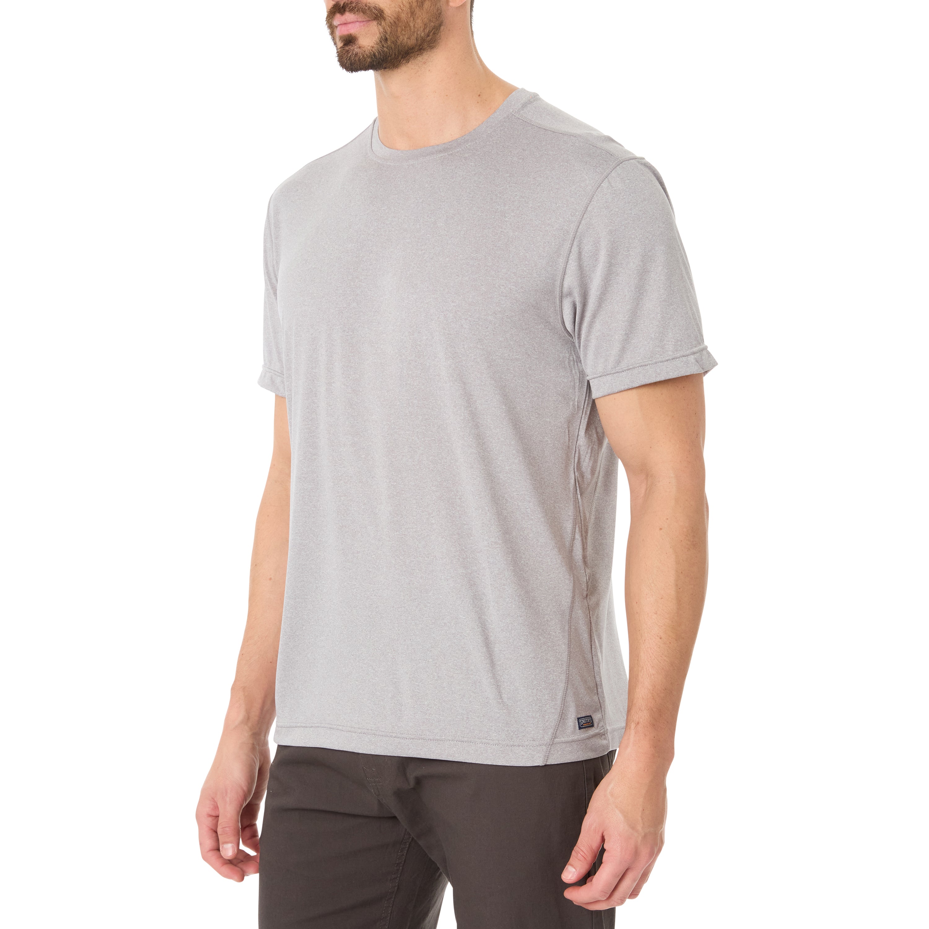  Smith's Workwear Short Sleeve Performance Crew - Heather Grey - Bonton