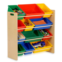 Kids Toy Storage Organizer With 12 Plastic Bins