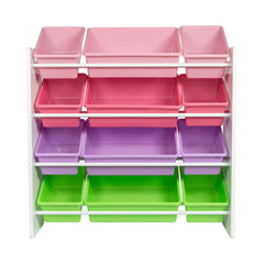 Kids Toy Storage Organizer With 12 Plastic Bins