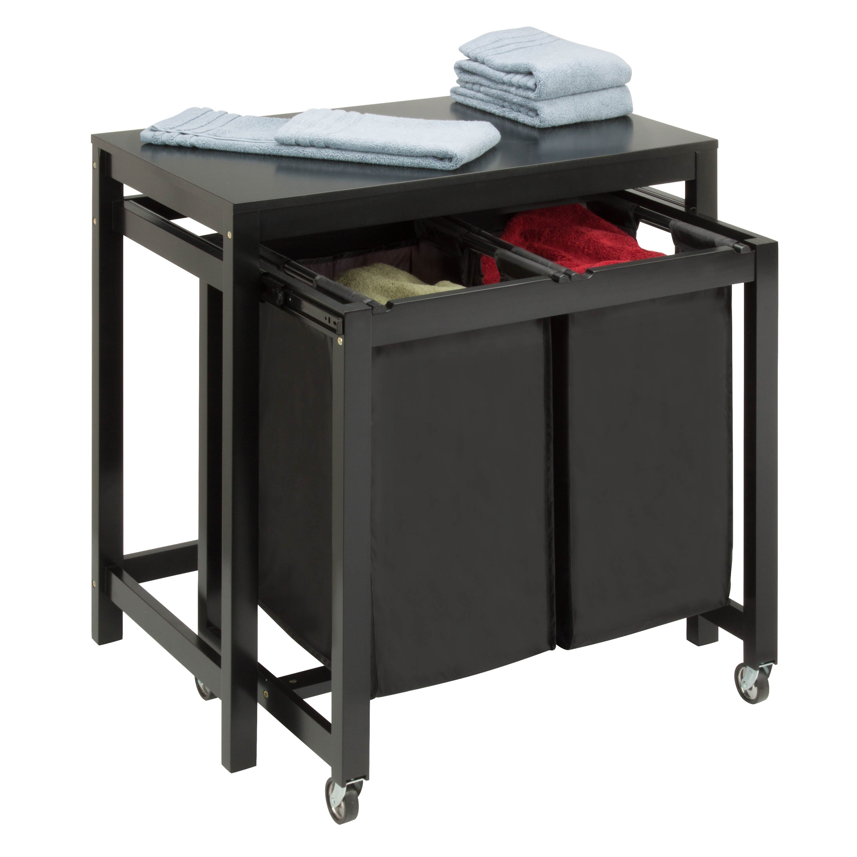  Honey-Can-Do Double Sorter Folding Table - Black - Bonton