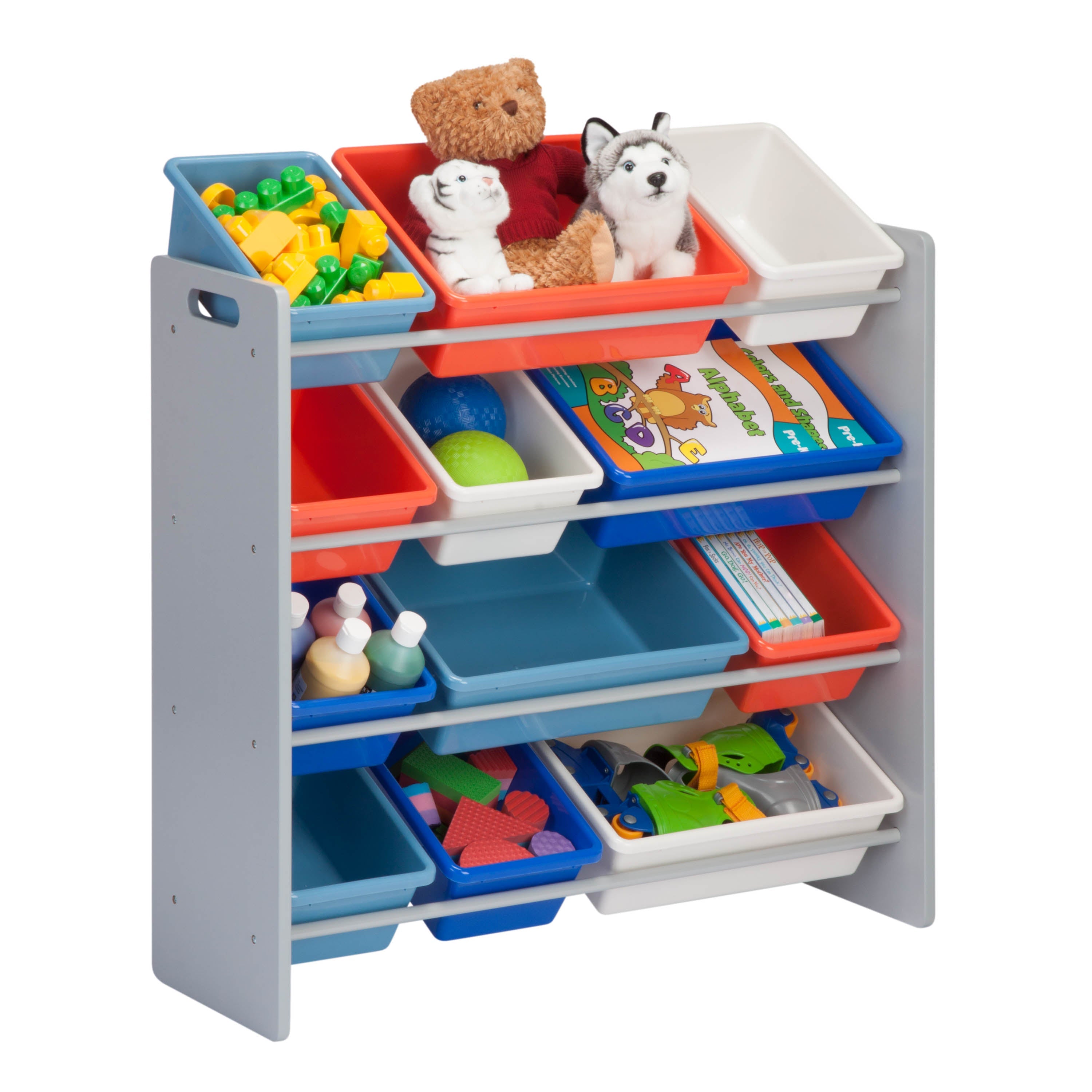  Honey-Can-Do Kids Toy Storage Organizer With 12 Plastic Bins - White - Bonton