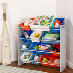 Kids Toy Storage Organizer With 12 Plastic Bins