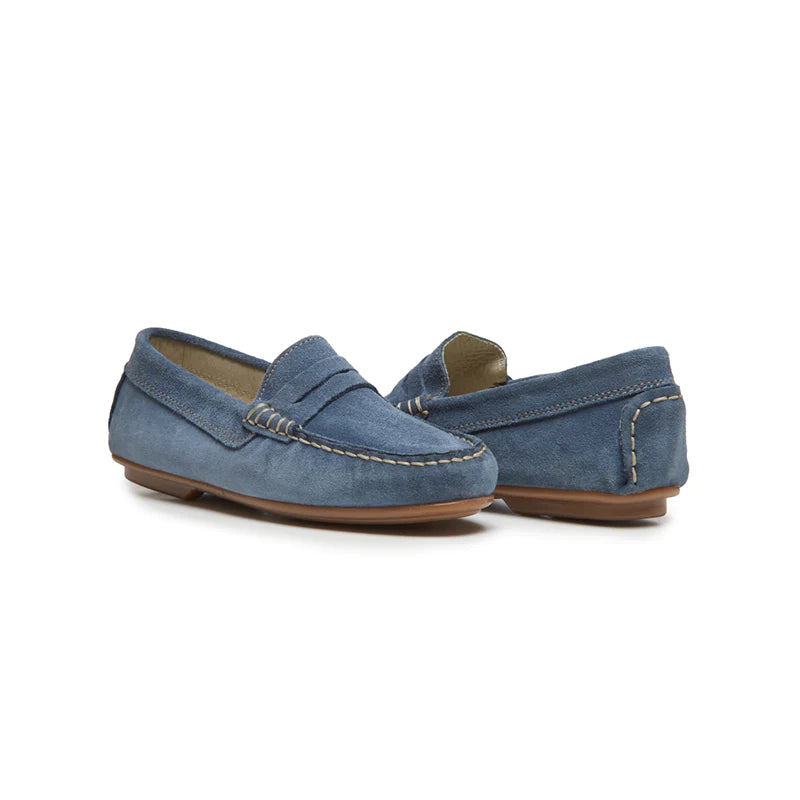  Childrenchic Suede Penny Loafers - Blue - Bonton