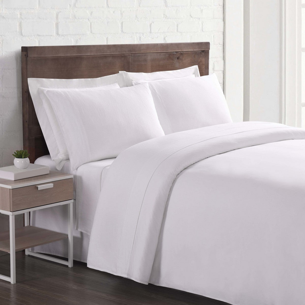  Brooklyn Loom Linen Sheet Set White - White - Bonton