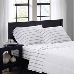 Ticking Stripe Sheet Set White/Grey