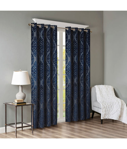 Arielle Printed Metallic Shower Curtain Gray
