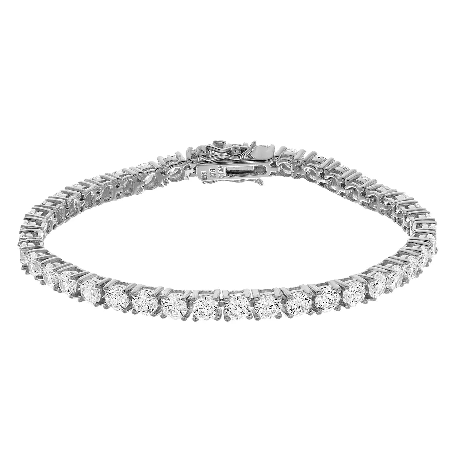  Meredith Leigh Designs Sterling Silver 4MM Rd CZ Tennis Bracelet 8