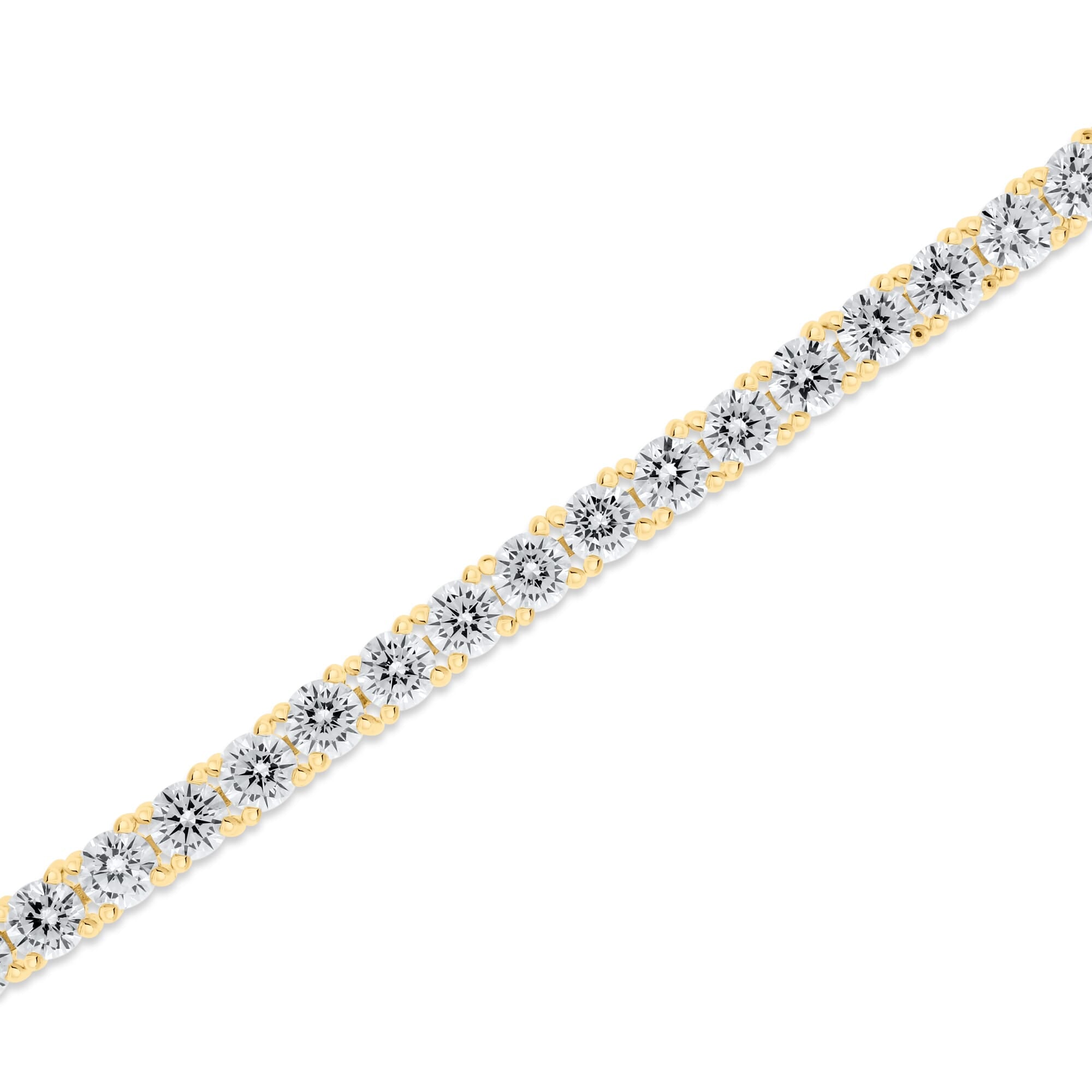  Meredith Leigh Designs Sterling Silver/Yellow Gold over Silver 4MM Rd CZ Tennis Bracelet 8