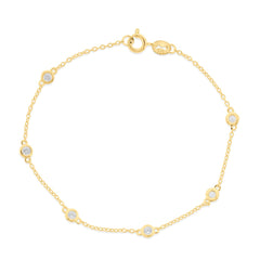 Sterling-Silver-Yellow-Gold-over-Silver-CZ-By-The-Yard-Station-Bracelet-8-inch-Clear stone-1