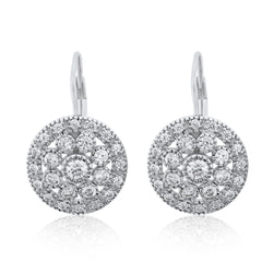 Sterling-Silver-CZ-Vintage-Look-Leverback-Earrings-With-Milgrain-Detail-Clear stone-2