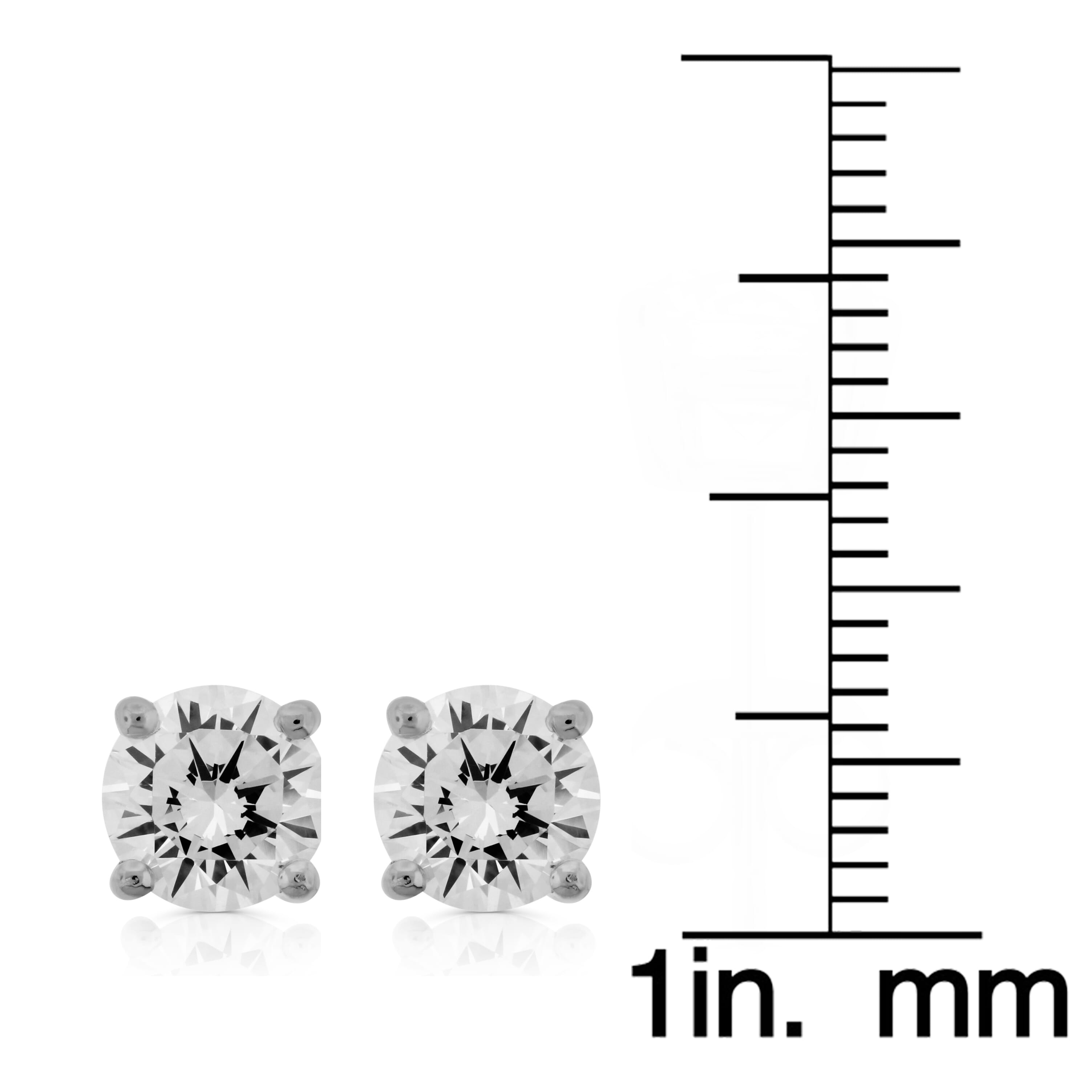  Meredith Leigh Designs Sterling Silver 7MM Rd CZ Stud - Clear stone - Bonton