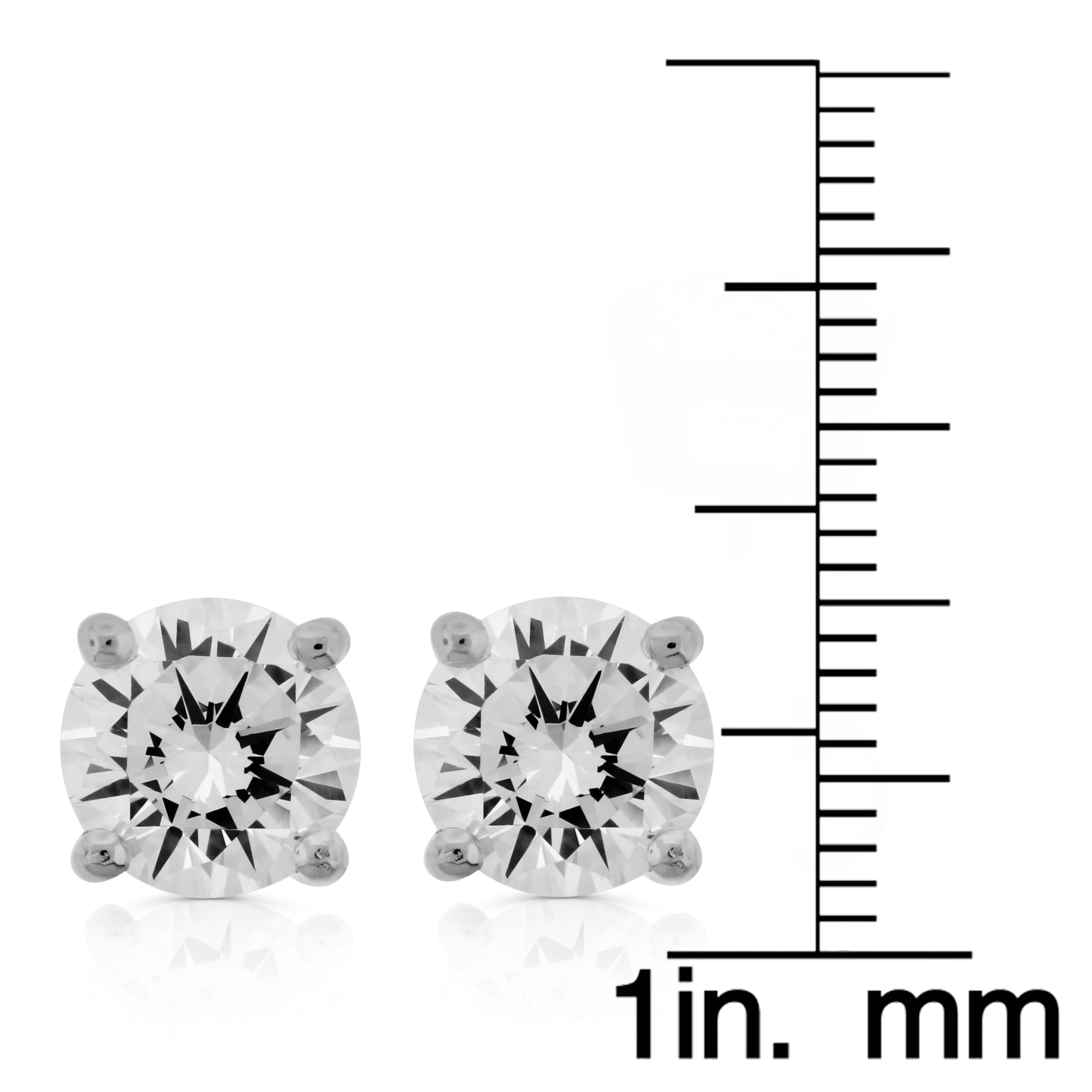  Meredith Leigh Designs Sterling Silver 8MM Rd CZ Stud - Clear stone - Bonton