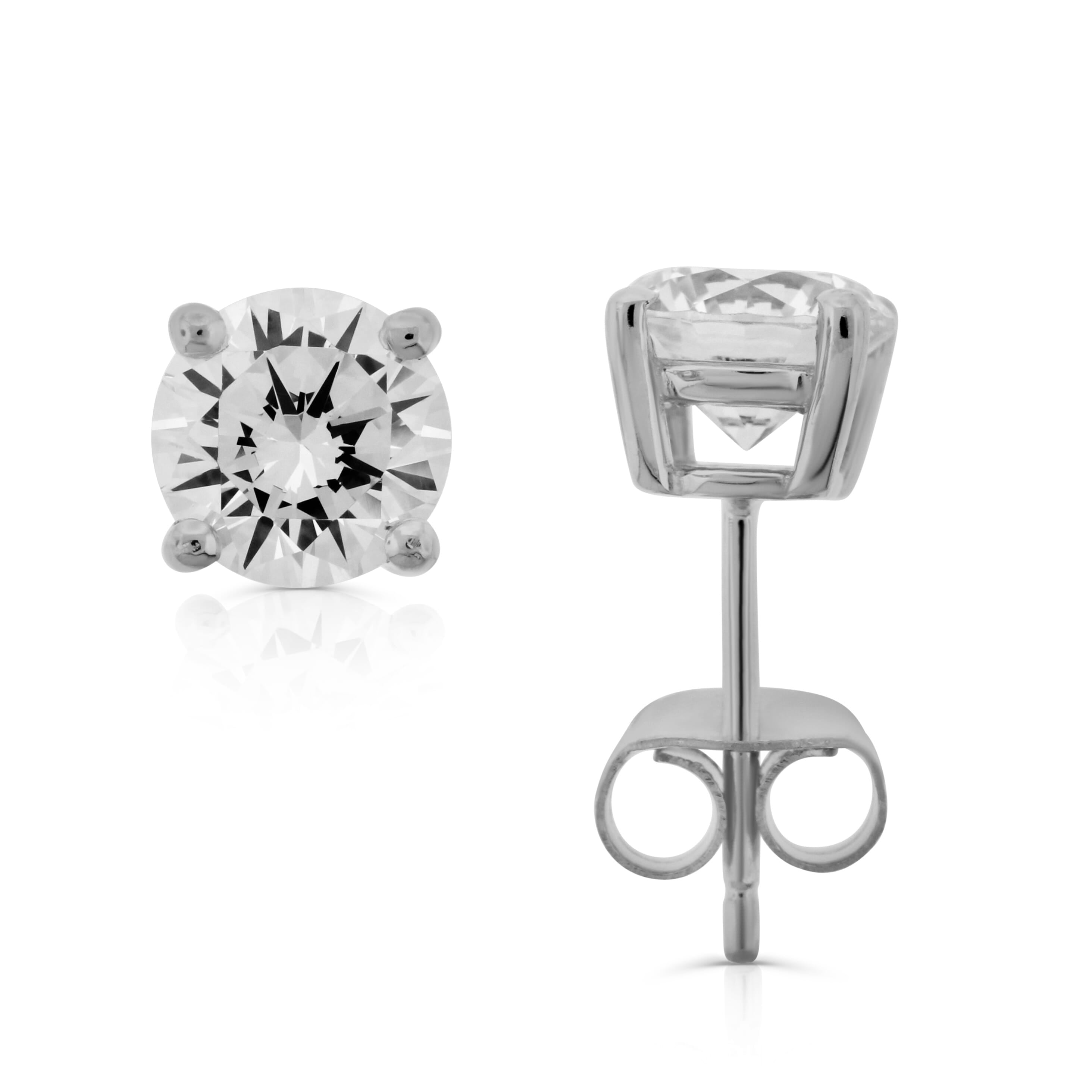  Meredith Leigh Designs Sterling Silver 8MM Rd CZ Stud - Clear stone - Bonton