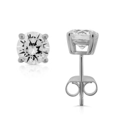 Sterling-Silver-8MM-Rd-CZ-Stud-Clear stone-1