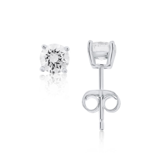 Sterling-Silver-5MM-Rd-CZ-Stud-Clear stone-1