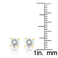 Sterling-Silver-Yellow-Gold-over-Silver-5MM-Rd-CZ-Stud-Clear stone-2