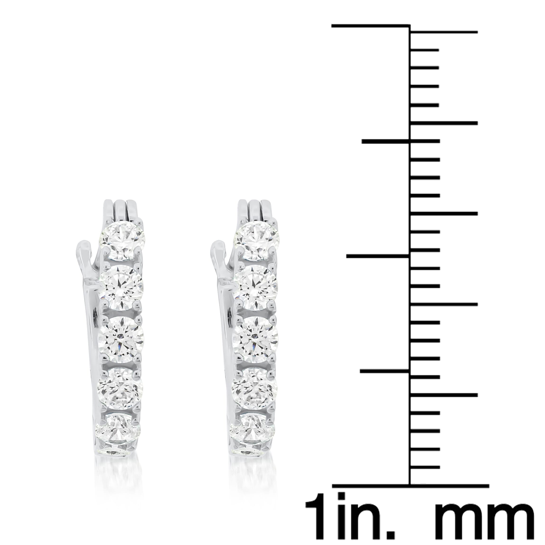  Meredith Leigh Designs Sterling Silver Petite CZ Hoops - Clear stone - Bonton