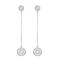 Sterling-Silver-CZ-Rd-Bezel-CZ-Bar-Drop-Earrings-Clear stone-2