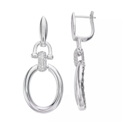 Sterling-Silver-Door-Knocker-Earrings-With-CZ-Clear stone-1