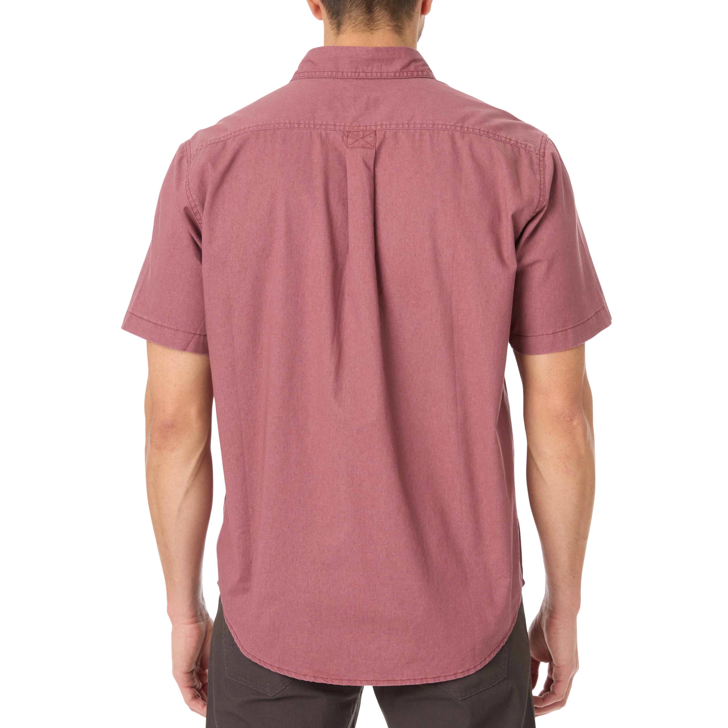  Smith's Workwear Sandwashed Short Sleeve Work Shirt - Sandwashed Brick Red - Bonton