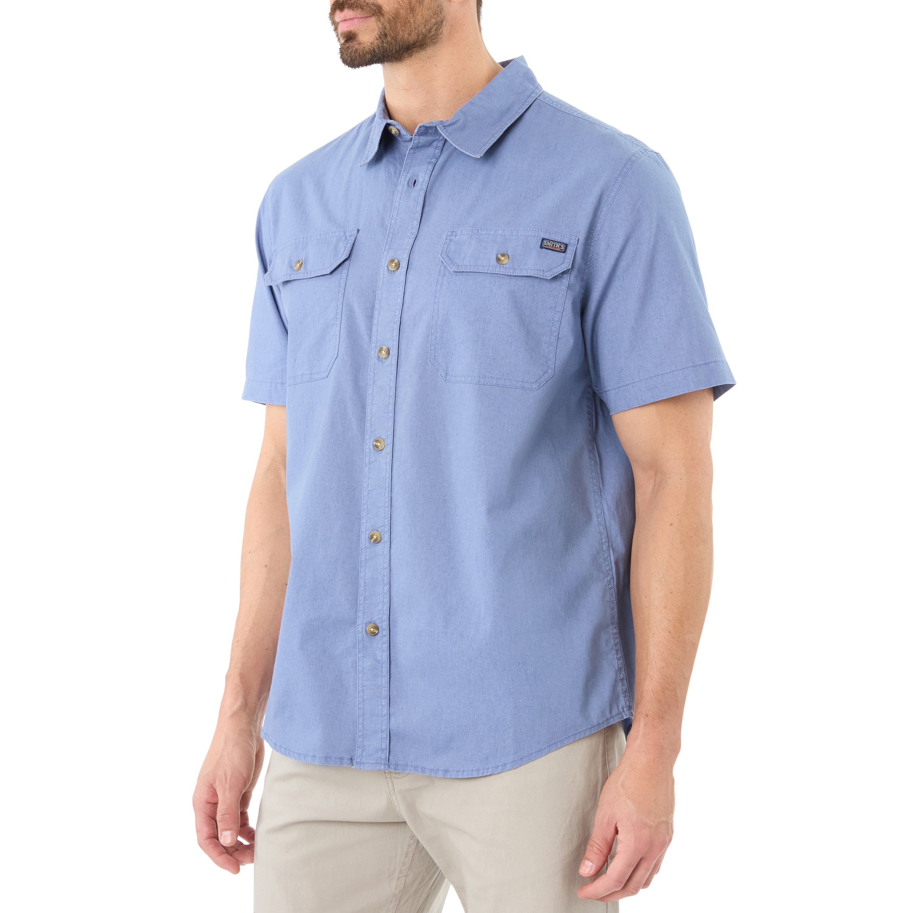  Smith's Workwear Sandwashed Short Sleeve Work Shirt - Sandwashed Chambray - Bonton