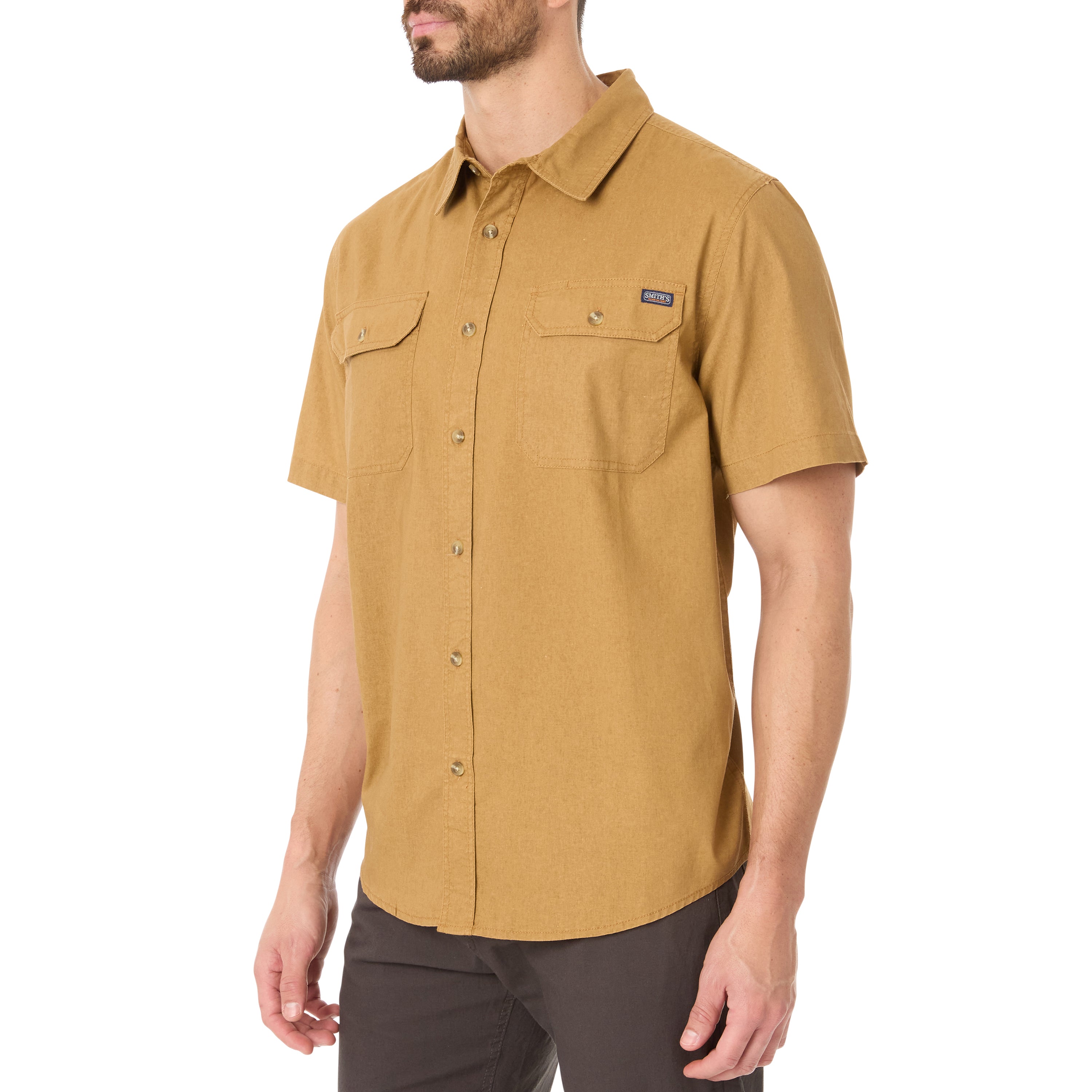  Smith's Workwear Sandwashed Short Sleeve Work Shirt - Sandwashed Brick Red - Bonton