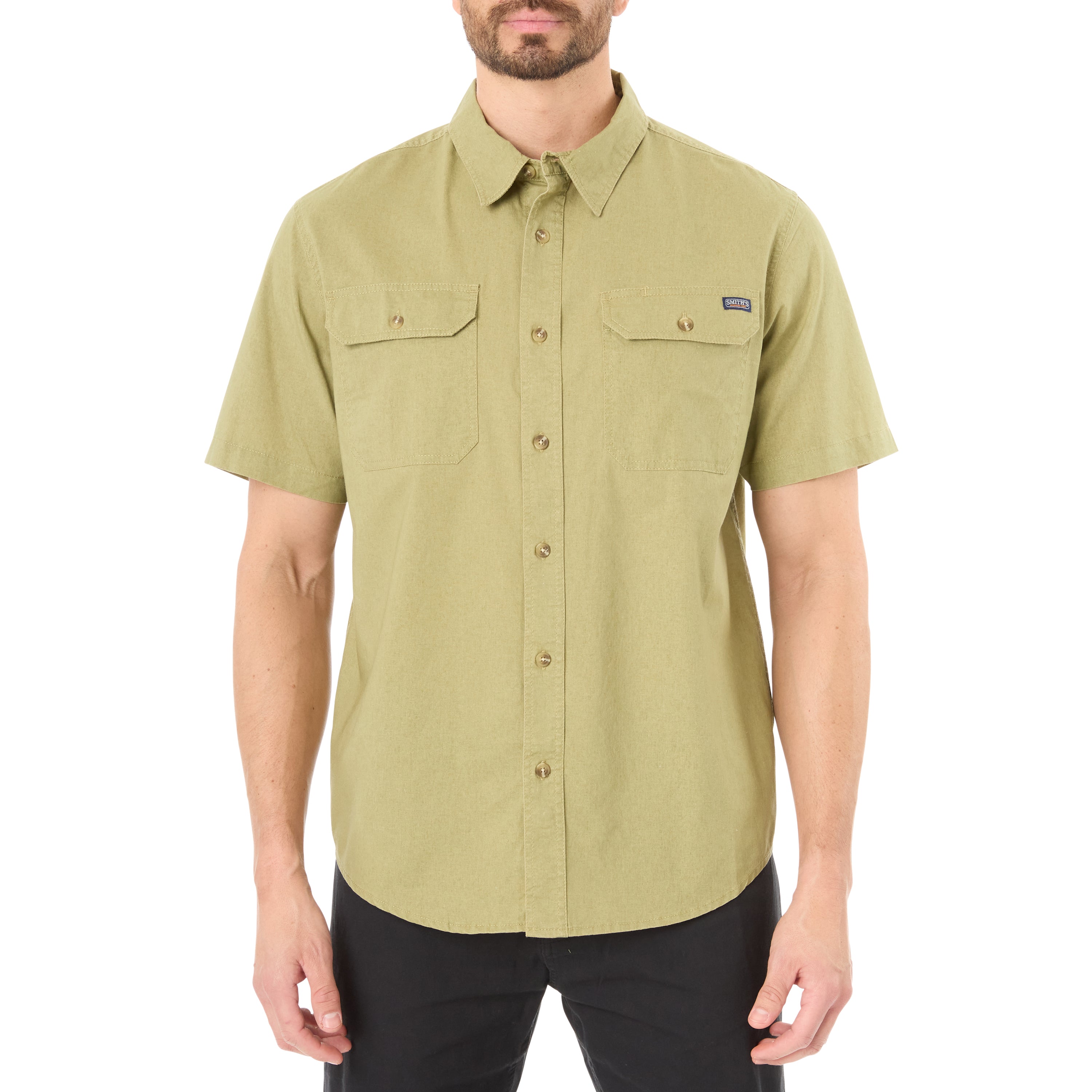  Smith's Workwear Sandwashed Short Sleeve Work Shirt - Sandwashed Sage - Bonton