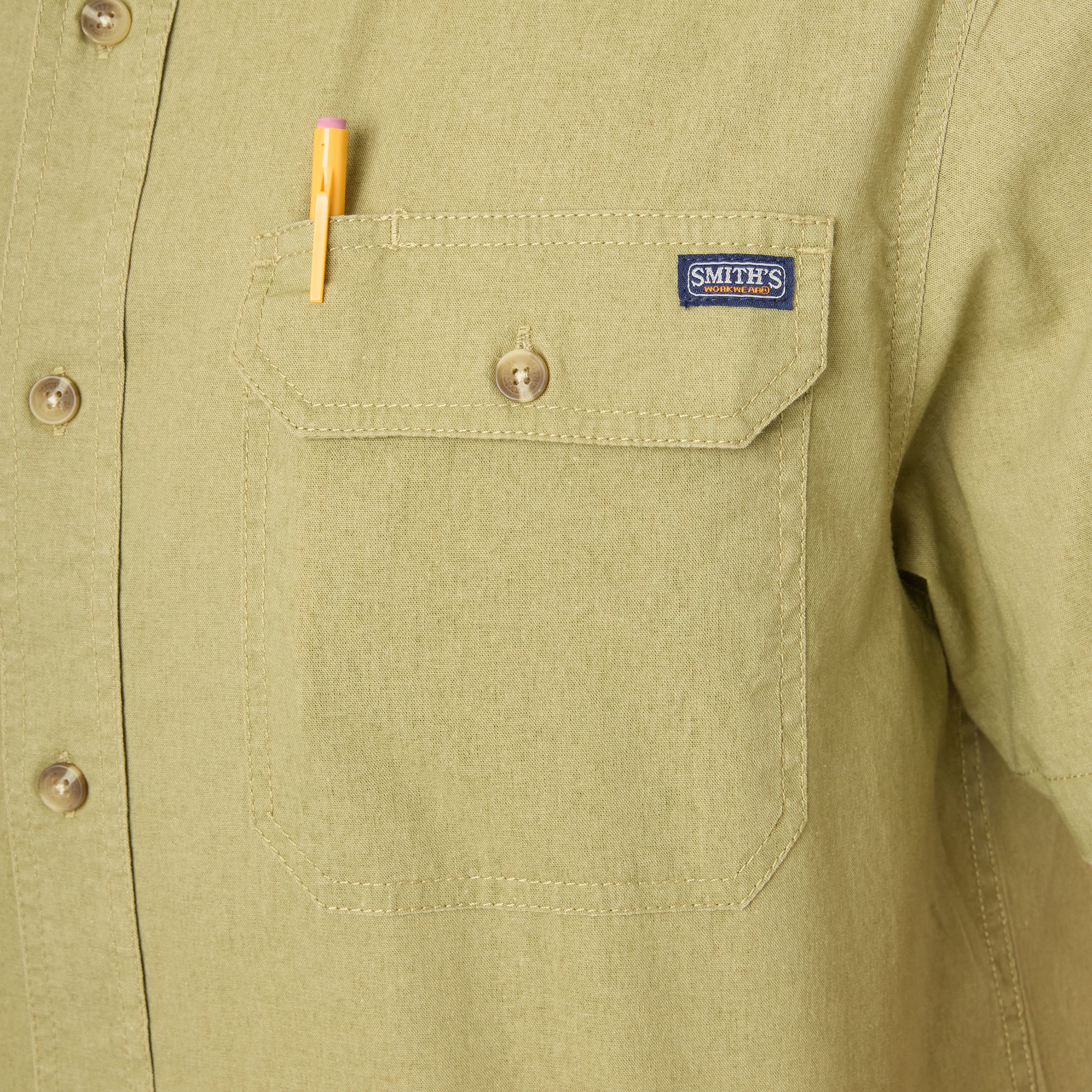  Smith's Workwear Sandwashed Short Sleeve Work Shirt - Sandwashed Sage - Bonton