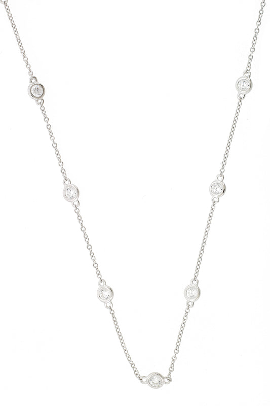 Sterling-Silver-CZ-By-The-Yard-Station-Necklace-20-inch-Clear stone-1