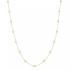 Sterling-Silver-Yellow-Gold-over-Silver-CZ-By-The-Yard-Station-Necklace-20-inch-Clear stone-1