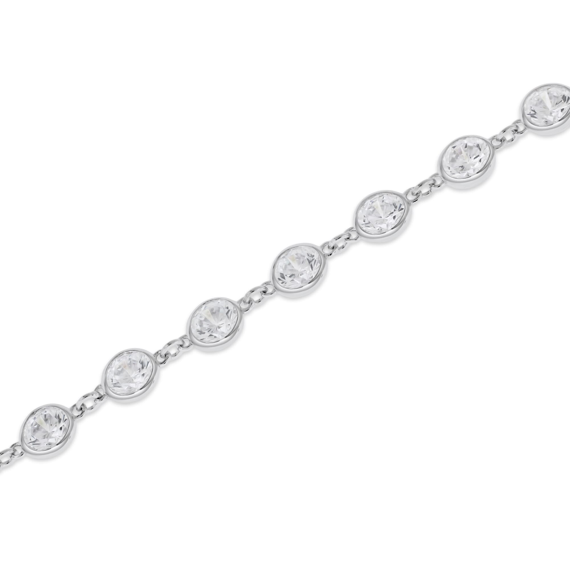  Meredith Leigh Designs Sterling Silver 5MM CZ Rd Station Necklace 20