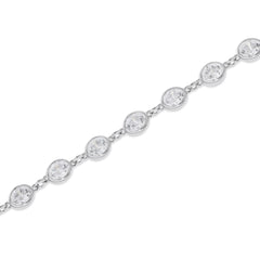 Sterling-Silver-5MM-CZ-Rd-Station-Necklace-20-inch-Clear stone-2