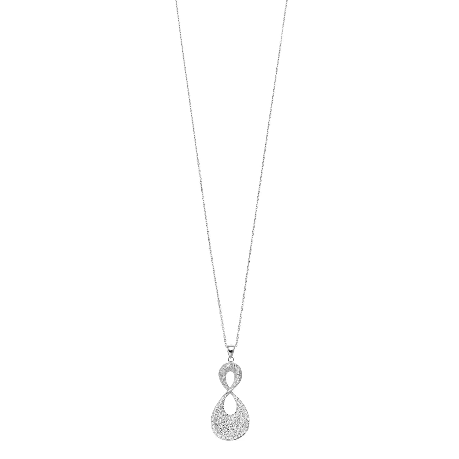  Meredith Leigh Designs Sterling Silver/Rhod CZ Pendant - Clear stone - Bonton