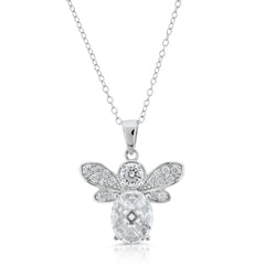 Sterling-Silver-CZ-Bee-Pendatn-Clear stone-1