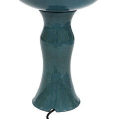 27"H Electric Green Ceramic 2-Tier Resting Birds Water Fountain