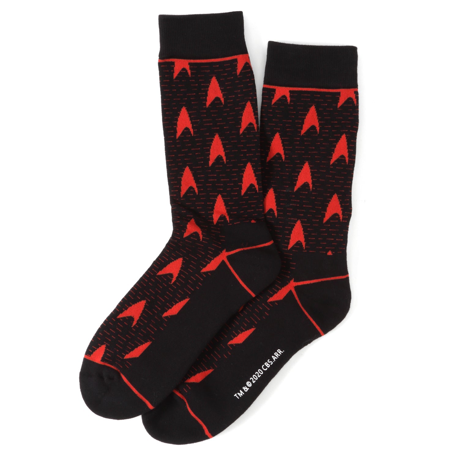  Cufflinks Red Delta Shield Black Men's Socks - Default Title - Bonton